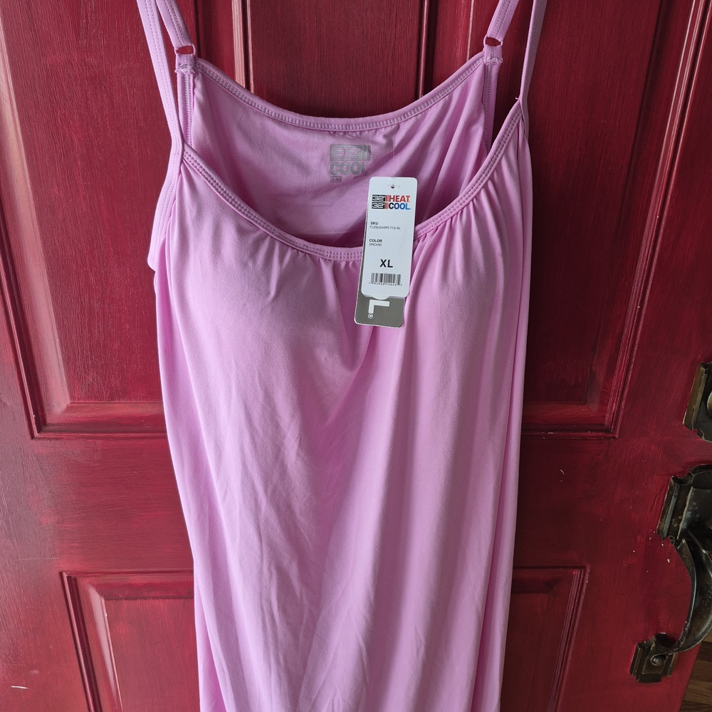 Women's Pink Stretch Slip Chemise with Adjustable Straps